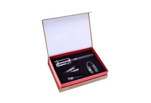 LAGUIOLE Druckluftkorkenzieherkasten mit Zubehör - 4-teiliges Set für Weinliebhaber, inklusive Belüftungstülle und Kapselschneider in eleganter Geschenkbox