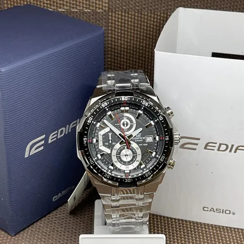 Casio Edifice EFR-539D-1AV Herren-Armbanduhr - Edelstahl-Armbanduhr mit 100m Wasserdichtigkeit, Tachymeter und präziser Stoppuhrfunktion – ideal für aktive Männer, die Stil und Funktionalität schätzen.