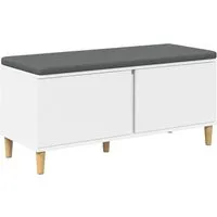 vidaXL Flurbank mit Kissen und Stauraum Weiß 100 x 38 x 46 cm - Moderne Flurbank für den Innenbereich mit integriertem Stauraum und Komfortkissen. Ideal für Flure, um Ordnung zu schaffen und stilvolle Akzente zu setzen. Robuste Bauweise und abnehmbarer Bezug für einfache Pflege.