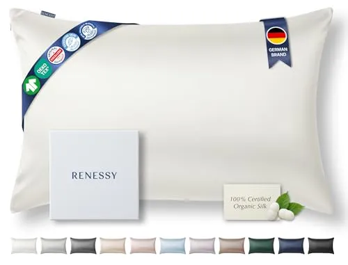 RENESSY Kissenbezug aus 100% Bio-Seide 40x60 cm