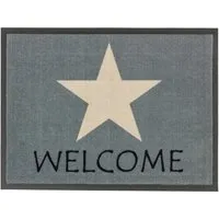 ASTRA-Kollektion Sauberlaufmatte Homelike Stern Grau 50 cm x 70 cm - Moderne Fußmatte mit trendigem Design, rutschhemmend und waschbar bei 30 Grad. Ideal für die Aufnahme von Schmutz und Nässe, auch für Fußbodenheizungen geeignet.