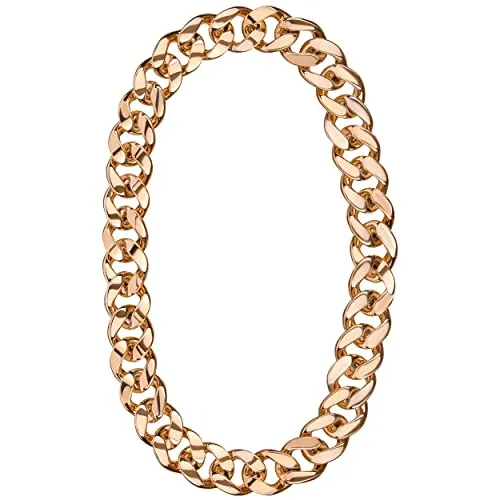 Balinco EXTREM DICKE GOLDKETTE | Rapper | Gold | Goldene | Gangster Kette - satter Goldlook - perfekt zum Protzen beim Karneval & Fasching