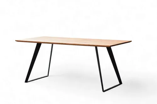 OTTO home Esstisch Talwiese Küchentisch, U-Form Metallgestell, Wildeiche massiv geölt, Baum Kante oder Schweizer Kante, erhältlich in 3 Größen und 2 Farben