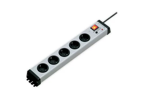 Ehmann 100027 Geräteschutz Akustik plus, silber-schwarz Steckdosenleiste - Steckdosenleiste mit integriertem Überspannungsschutz und akustischem Signal. Ideal für 19