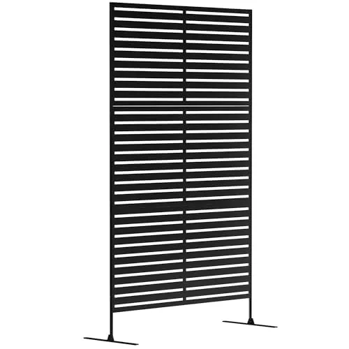 Outsunny 3-teiliger Raumteiler 122 x 198 cm - Praktischer Sichtschutz für Garten und Balkon: Der stabile Stahl-Raumteiler sorgt für Privatsphäre und ist ideal für Kletterpflanzen. Einfache Montage und witterungsbeständig für langanhaltende Nutzung.