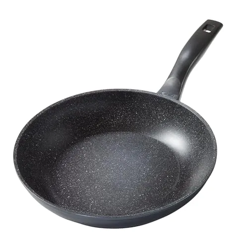 STONELINE Bratpfanne 24cm - Made in Germany, antihaft beschichtet - Pfanne für alle Herdarten inkl. Induktion, mit einzigartiger Steinpartikel-Beschichtung für fettfreies Braten und einfache Reinigung.