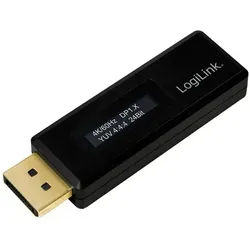LogiLink DisplayPort Tester für EDID Information - Monitorzubehör für schnelles Auslesen von EDID-Daten, einschließlich Auflösung, HDCP Version und Farbraum – ideal für Techniker und IT-Profis.