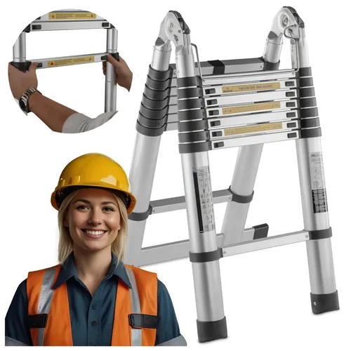 Teleskopleiter aus Aluminium, 3,2 m – Klappbare Gelenkleiter für maximale Flexibilität
