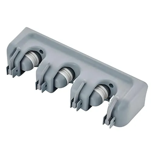Retoo Besenhalterung Wand mit 3 Halter und 4 Haken, Gerätehalter, Wandhalterung, Gartengerätehalter, Besenhalter, Organizer für Zuhause, Garage, Küche, Badezimmer, Garten, Besen Mop Halter, Grau