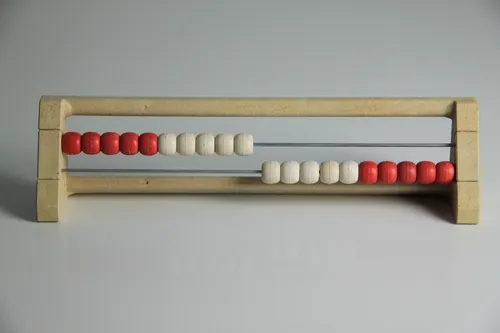 20`er Rechenrahmen rot-weiß, Abakus, student`s abacus, System 