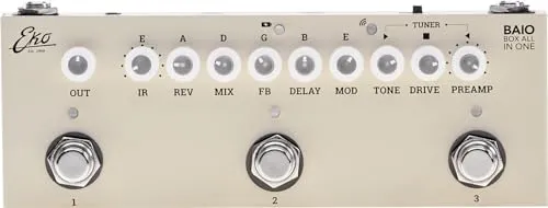 EKO GUITARS – BAIO Multieffekt-Pedal für Gitarre mit integrierten IRs, 9 integrierte Vorverstärker-Typen, 8 Impulse Responses, Effekte inklusive
