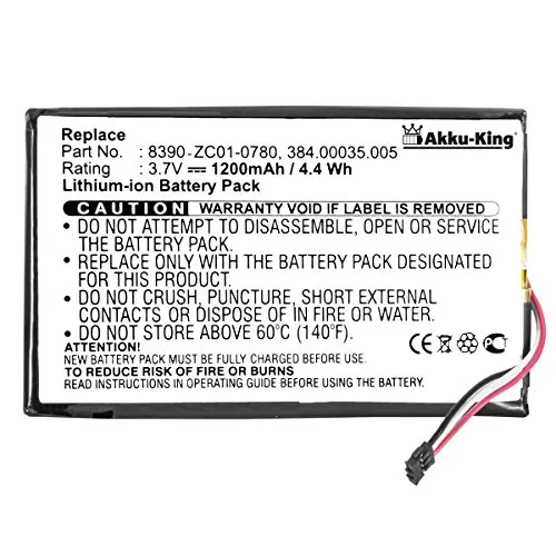 Akku-King Akku kompatibel mit Navigon 384.00035.005, 8390-ZC01-0780