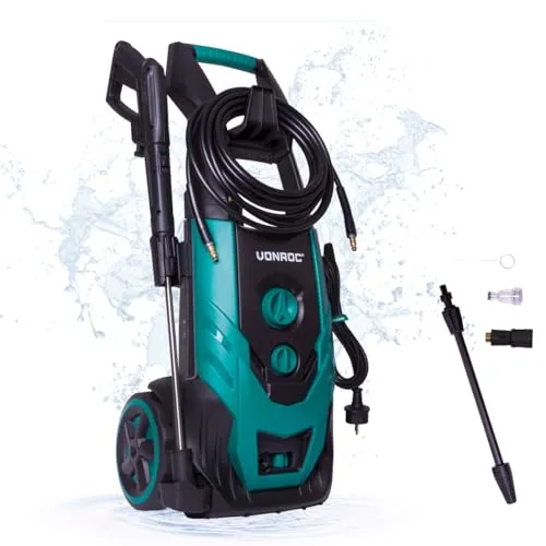 VONROC Hochdruckreiniger 170bar - Fassadenreiniger für mittelschwere Reinigungsarbeiten [2200W] - Durchfluss [450 l/h] Reinigungstank, Aluminium Pumpe - inkl. Zubehör Kit