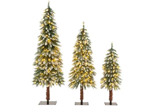 COSTWAY 120 cm künstlicher Weihnachtsbaum mit Beleuchtung - Künstliche Weihnachtsbäume mit warmweißen LED-Lichtern, 116 PVC Zweigspitzen und Timer. Ideal für festliche Dekoration in kleinen Räumen, sorgt für eine magische Atmosphäre!