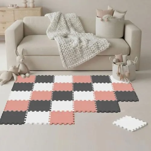 Teile Spielmatte Baby Puzzlematte 30x30 für Kinderzimmer - Robuste und rutschfeste Puzzlematte für Kinderzimmer mit 27 Teilen. Flexibel, abwaschbar und ideal für kreative Spielmomente. Maße: 30x30 cm, Dicke: 1 cm.