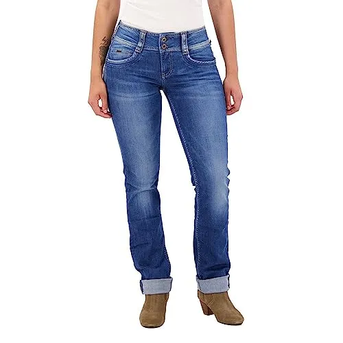 Pepe Jeans Damen Gen Straight Jeans, 000denim (D45), 28W / 30L - Jeans mit normaler Passform und mittlerer Taille, bietet Komfort und Stil für jeden Anlass.