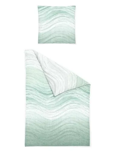 BIERBAUM Bettwäsche 4061, Seersucker 2-teilig - Bettwäsche-Sets aus 100 % Baumwolle, pflegeleicht und atmungsaktiv für angenehme Nächte, ideal für den Sommer mit optimaler Luftzirkulation.