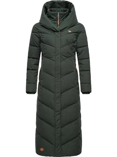 RAGWEAR Natalka Extralong Steppmantel in grün von ragwear