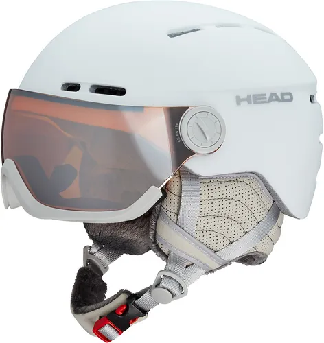 HEAD QUEEN Visier Skihelm für Erwachsene, Frauen, White, XS/S - Stylischer Skihelm mit perfekter Passform und In-Mold Technologie. Ideal für Damen, bietet UV 400 Schutz und Anti-Fog Funktion. Perfekt für sicheres und bequemes Fahren auf der Piste.
