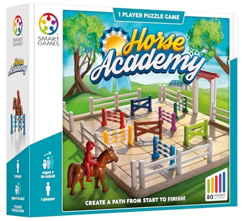 smart games - Horse Academy, Puzzle Game with 80 Challenges, 7+ Years