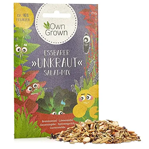 Wildkräuter Samen: Bunte Premium Kräuter Samen Mischung mit Löwenzahn Samen, Sauerampfer, Spitzwegerich uvm – Unkraut Samen Mix für Garten, Balkon – Kräuter Pflanzen Saatgut alte Sorten von OwnGrown
