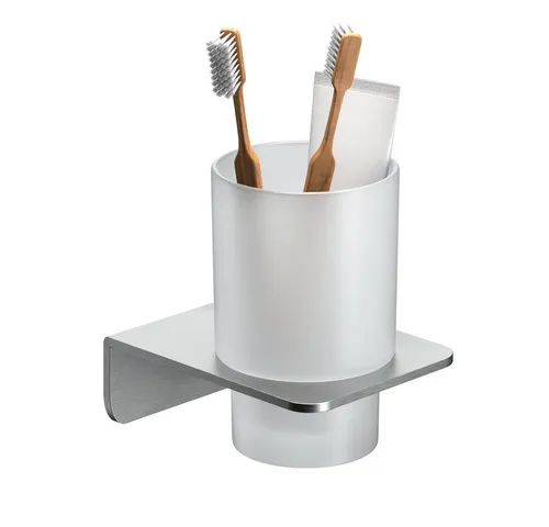 WEISSENSTEIN Zahnputzbecherhalter ohne Bohren Silber - Zahnputzbecherhalter in elegantem Silber, einfach ohne Bohren zu montieren – ideal für ein modernes Badezimmer.