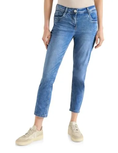 Cecil Mid Waist Slim Leg Jeans Casual Fit Light Blue Washed 36 - Stylische Denim Hose im Casual Fit mit Slim Legs. Perfekte Passform und angenehmer Tragekomfort, ideal für den Alltag.