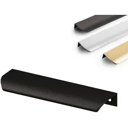 Aluminium Möbelgriff Griffleiste Schwarz Matt 52 mm (Bohrlochabstand 32 mm) - Schwarz