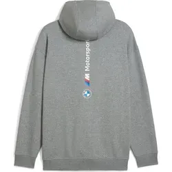PUMA Herren BMW MMS ESS+ FZ Hooded Jacket - Sportjacke aus weichem Baumwollmaterial, ideal für aktive Freizeit und Motorsport-Fans. Stylisches Design in Medium Gray Heather.