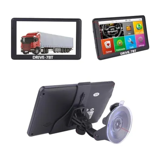 GABITECH 7 Zoll GPS Navigationsgerät Drive 7BT mit Bluetooth Freisprecheinrichtung für PKW LKW Wohnmobil, lebenslange Updates