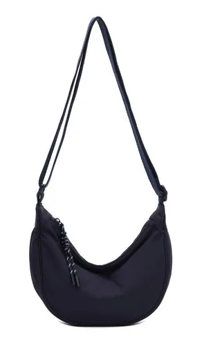 ITALYSHOP24 Schultertasche Damen Tasche Runde Brusttasche MOON Bag CrossBody Crossover Nylon, Umhängetasche Hüfttasche Slingntasche Reise sportlich-modernen Look