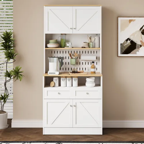 SOFTWEARY Weinschrank mit Weinglashalter und Schubladen
