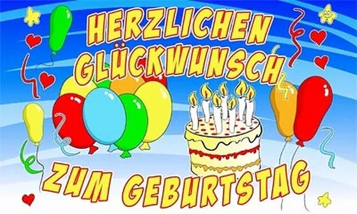 Flagge HERZLICHEN GLÜCKWUNSCH ZUM GEBURTSTAG 90 x 150 cm Happy Birthday, Feier