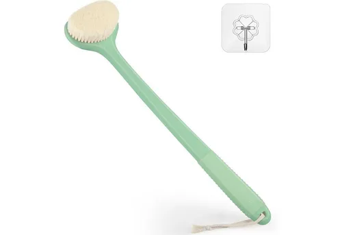 LuxusKollektion Badebürste Rückenbürste für die Dusche 43 cm langer Griff Erbsengrün