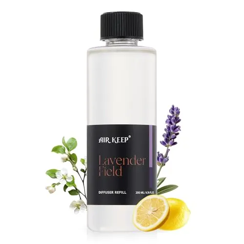 Airkeep Raumduft Nachfüller 200ml –Lavender Field– Duftöl für Duftstäbchen Diffuser – Langanhaltender Raumduft – für Bad & Wohnzimmer
