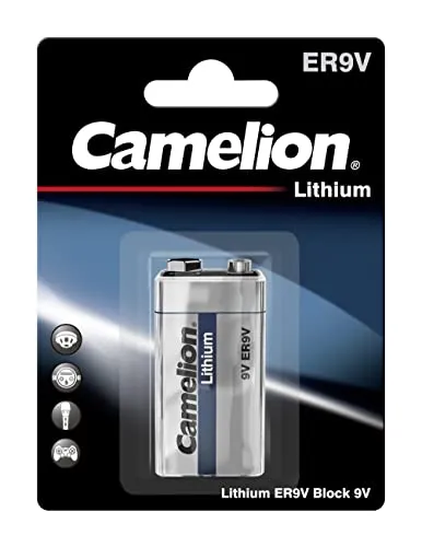 Camelion 19000122 - Lithium Batterien 9 Volt Block ER9, Kapazität 1200 mAh