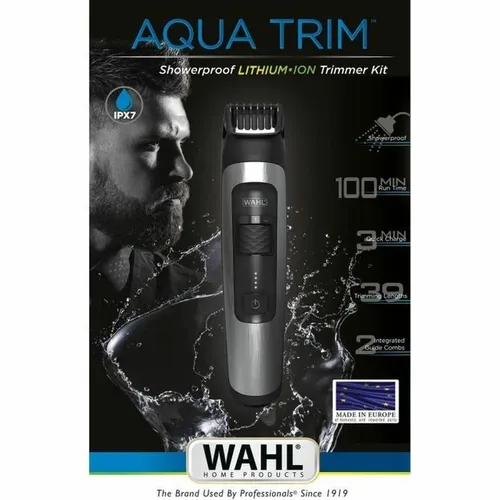 Wahl 1065.0460 Aqua Trim Gesichtshaartrimmer - Hochwertiger Gesichtshaartrimmer mit Anti-Rutsch-Griff und 180 Minuten Laufzeit, ideal für präzise Bart- und Haarschnitte.