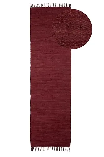 carpetfine Flickenteppich Kelim Chindi Uni Läufer Violett 70x240 cm - Läufer aus 100% Baumwolle, handgewebt und pflegeleicht, ideal für gemütliche Wohnräume und Fußbodenheizung geeignet.
