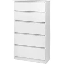 Moderne Kommode mit 5 Schubladen in Weiß