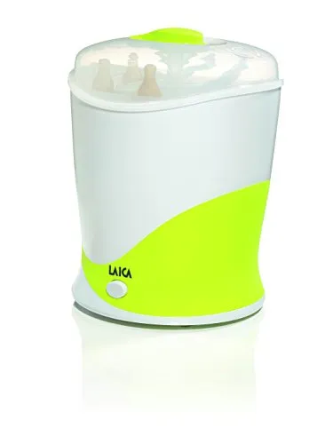 Laica Dampfsterilisator BC1005E, Farbe weiß/grün - Sterilisator für bis zu 6 Flaschen, chemiefreie Desinfektion für sichere Hygiene im Babybereich.