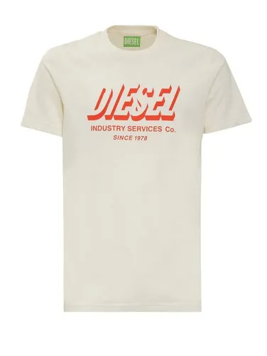 Diesel Rundhalsshirt Rundhals Logo Print Slim Fit Shirt von Diesel