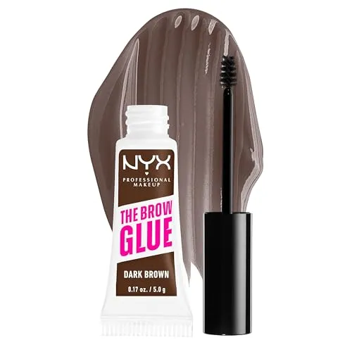 NYX PROFESSlONAL MAKEUP Augenbrauengel für einen Lifting-Effekt, Professional Brow Glue, Instant Styler, Für Augenbrauen wie laminiert, Dark Brown
