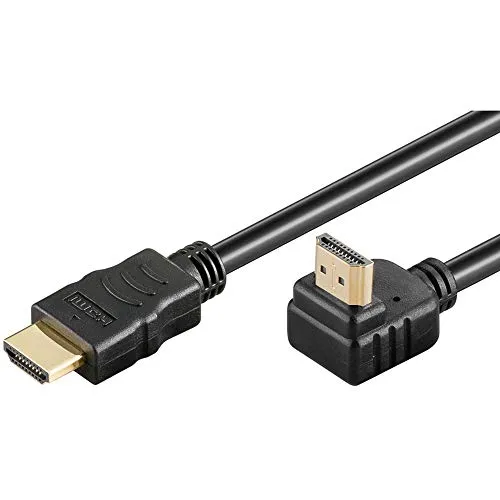PremiumCord 4K High Speed ​​HDMI + Ethernet Kabel 5 m, Kompatibel mit Video 4K 2160p, FULL HD 1080p, Deep Color, 3D, ARC, 3x geschirmt, 10,2Gbps, vergoldete 90° Anschlüsse, schwarz