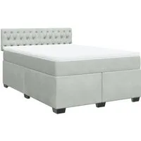 vidaXL Boxspringbett mit Matratze Hellgrau 160x200 cm von vidaXL