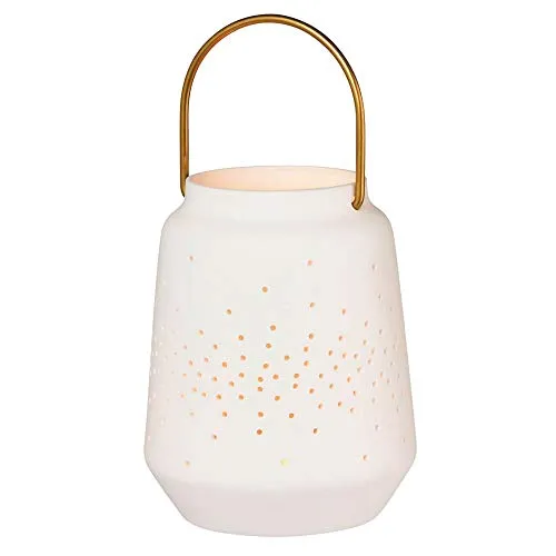Räder Porzellanlaterne Mini, klein – H. 11,5 cm | D. 9 cm - Nussknacker - Wunderschöne Porzellanlaterne mit Metallgriff, ideal für stimmungsvolles Licht das ganze Jahr über. Perfekt als Geschenk oder für die eigene Wohnung.