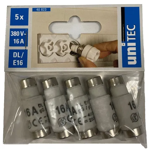 Unitec Sicherungseinsatz DL, E16, 400V, 16A, 5-er Pack #40823