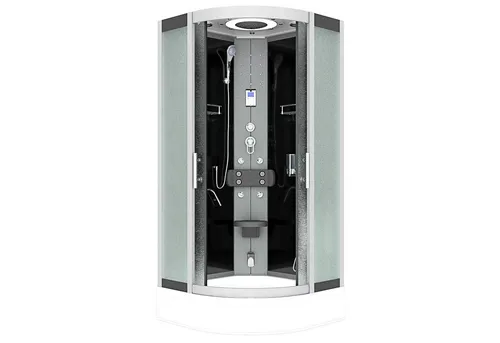 AcquaVapore Dampfdusche D58-63M2-Ea, Schwarz, 100x100 cm