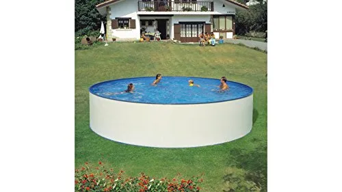 Waterman Rundpool Stahlwandpool Set 300 x 90 cm - Rundpool Set mit verzinkter Stahlwand und UV-stabiler PVC Folie, ideal für Familien mit Kindern, inklusive Sicherheitsleiter und Sandfilteranlage.