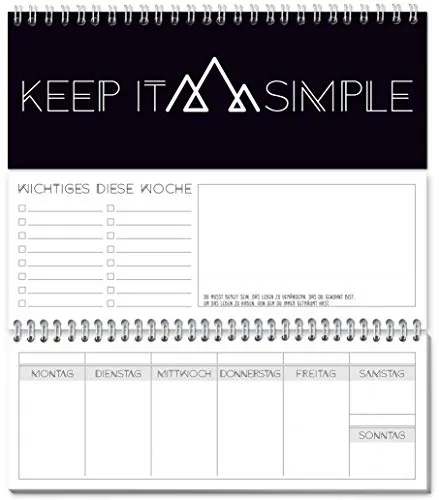 Tischkalender - Wochenplaner im Quer Format - Ohne festes Datum für 365 Tage - 52 Wochen, Wochenkalender mit To do Liste Terminkalender - von Sophies Kartenwelt