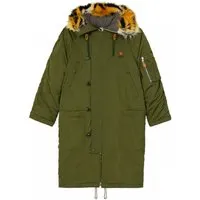 Kenzo wattierter Parka, dunkelkhakigrüne Jacke